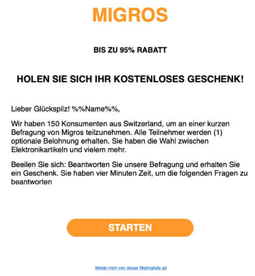Migros phishing example